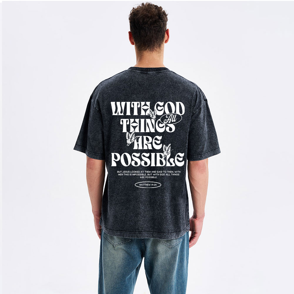 With God All Things Are Possible Christian Washeed T-Shirt