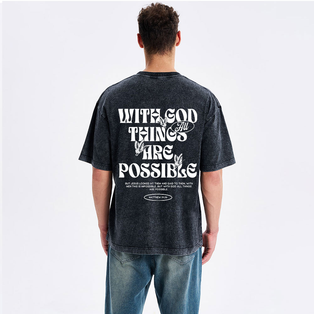 With God All Things Are Possible Christian Washeed T-Shirt