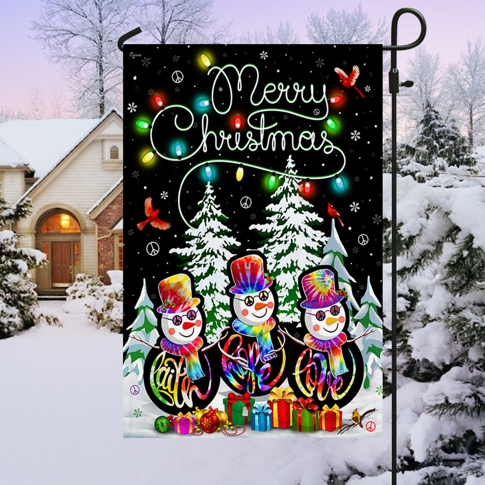 Faith Hope Love Christian Christmas Flag