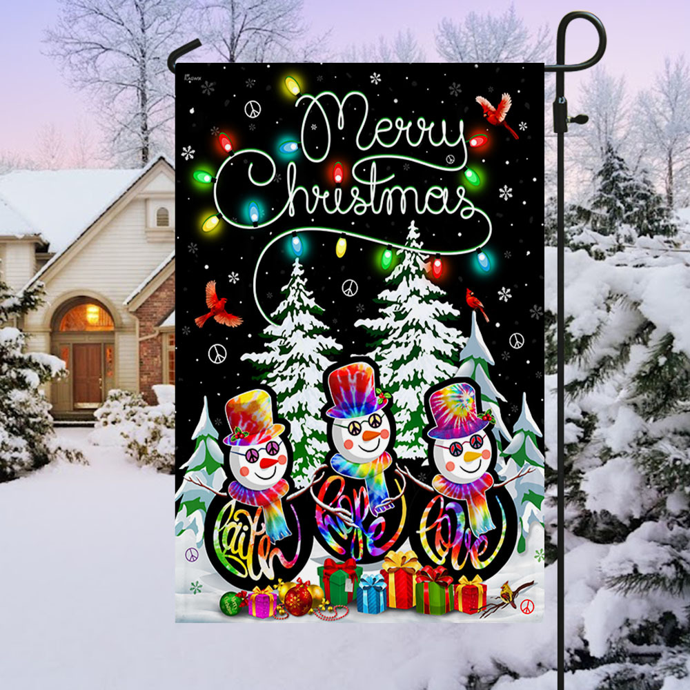 Faith Hope Love Christian Christmas Flag