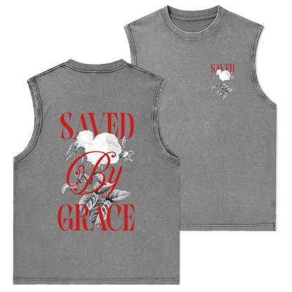Saved By Grace Christian Washed Tank Top