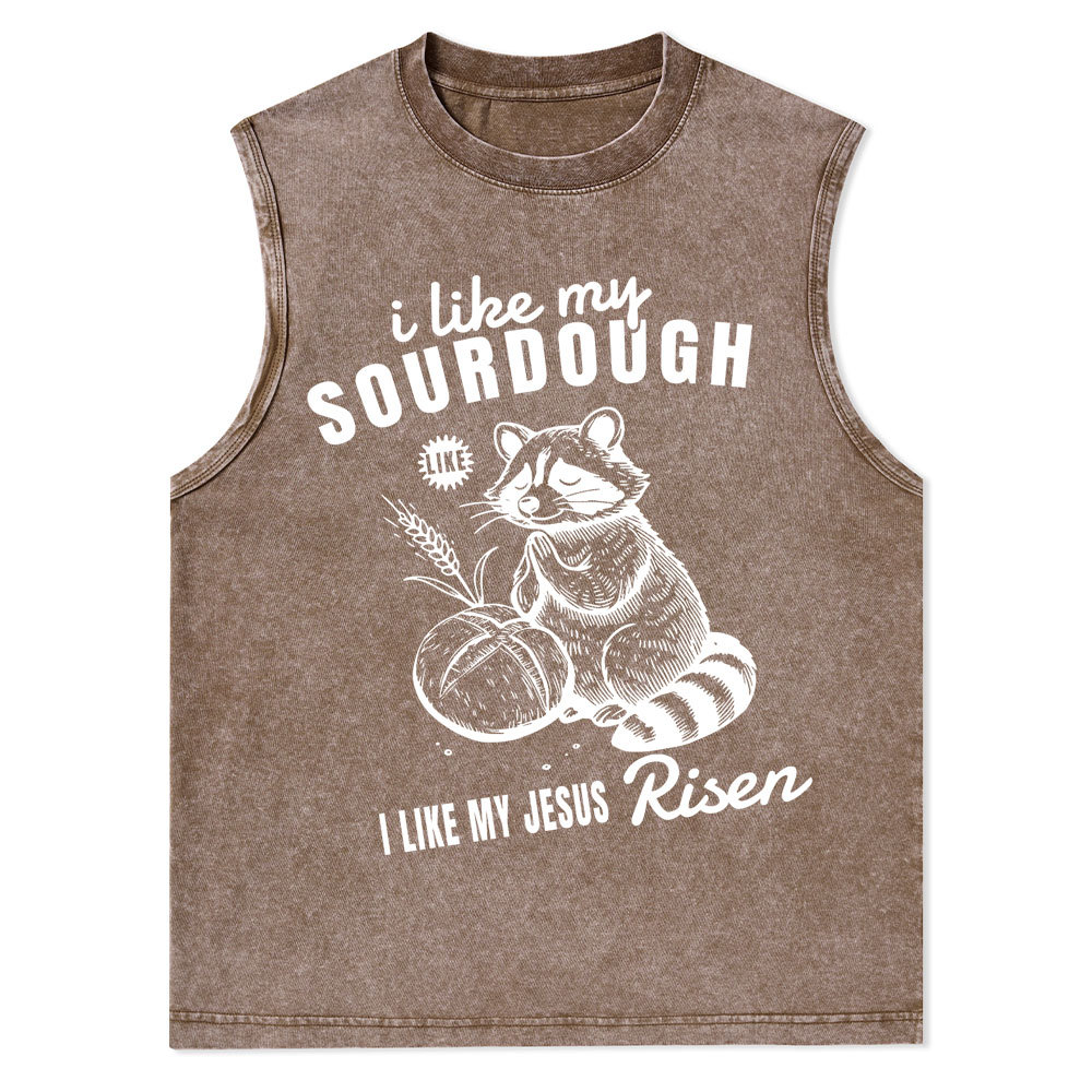 I Like My Jesus Risen Christian Washed Tank Top