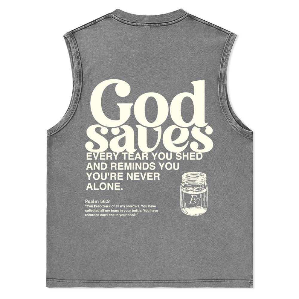 God Saves Christian Washed Tank Top