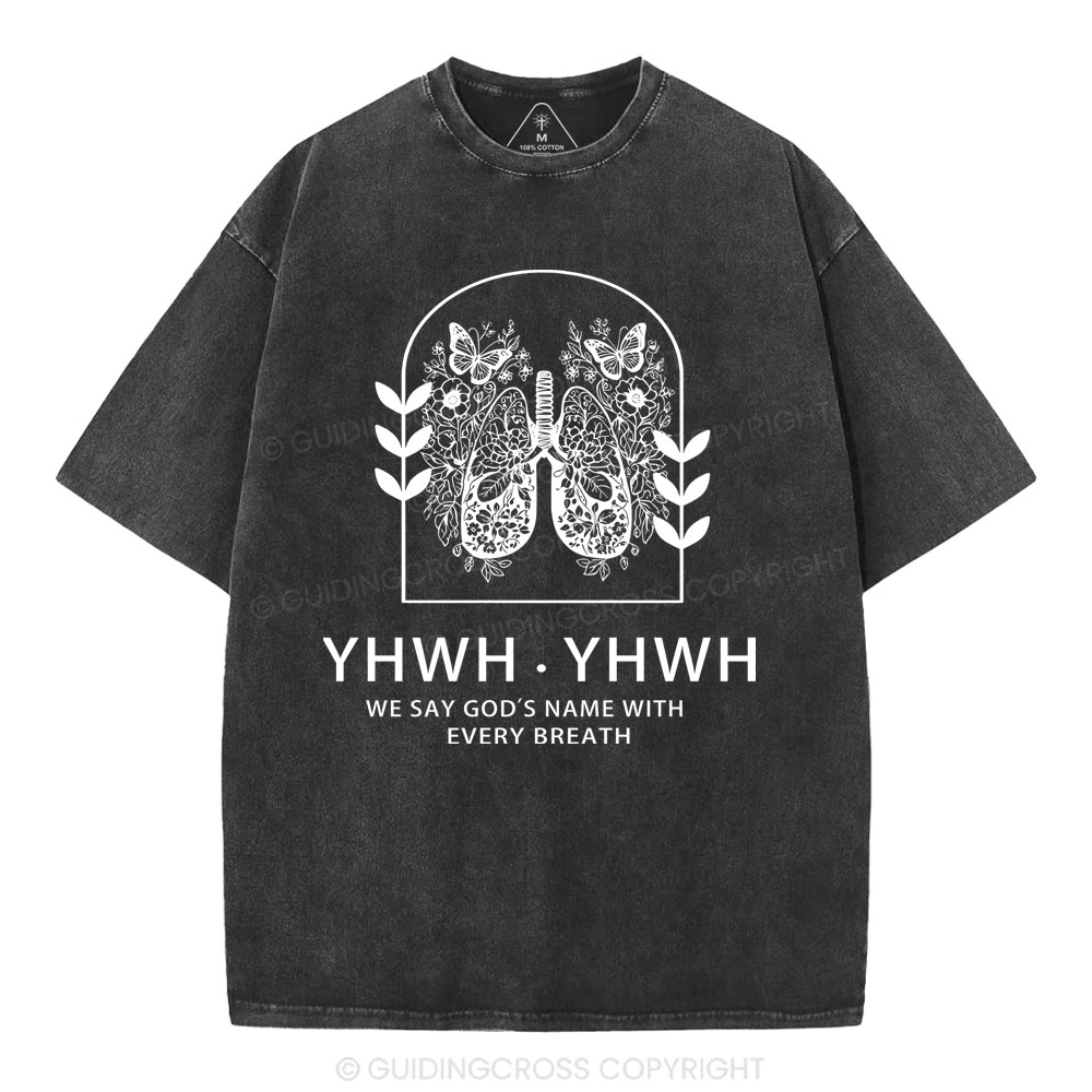 YHWH Christian Washed T-Shirt Sale - GuidingCross