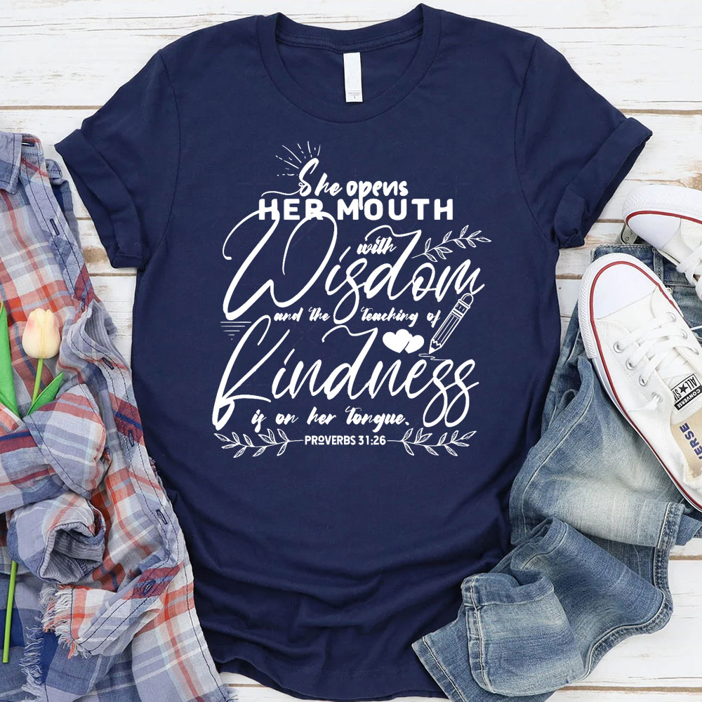 Proverbs 31:26 Teacher Christian T-Shirt