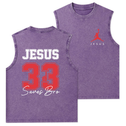 Jesus 33 Christian Washed Tank Top