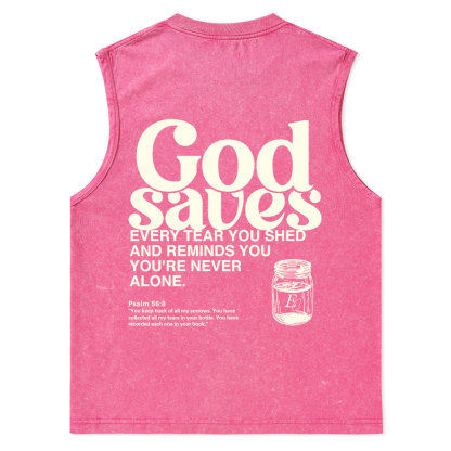 God Saves Christian Washed Tank Top
