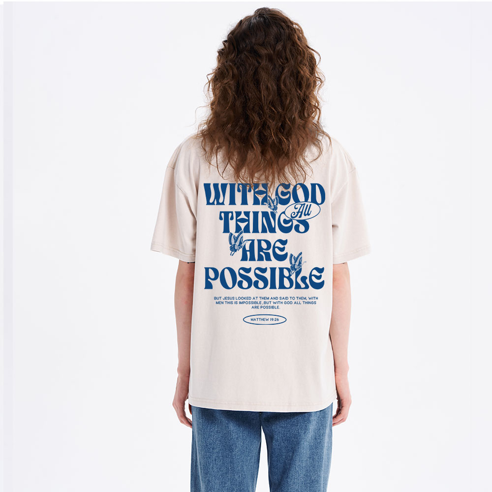 With God All Things Are Possible Christian Washeed T-Shirt