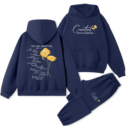 Created With Purpose lChristian Premium Fleece Hoodie Set