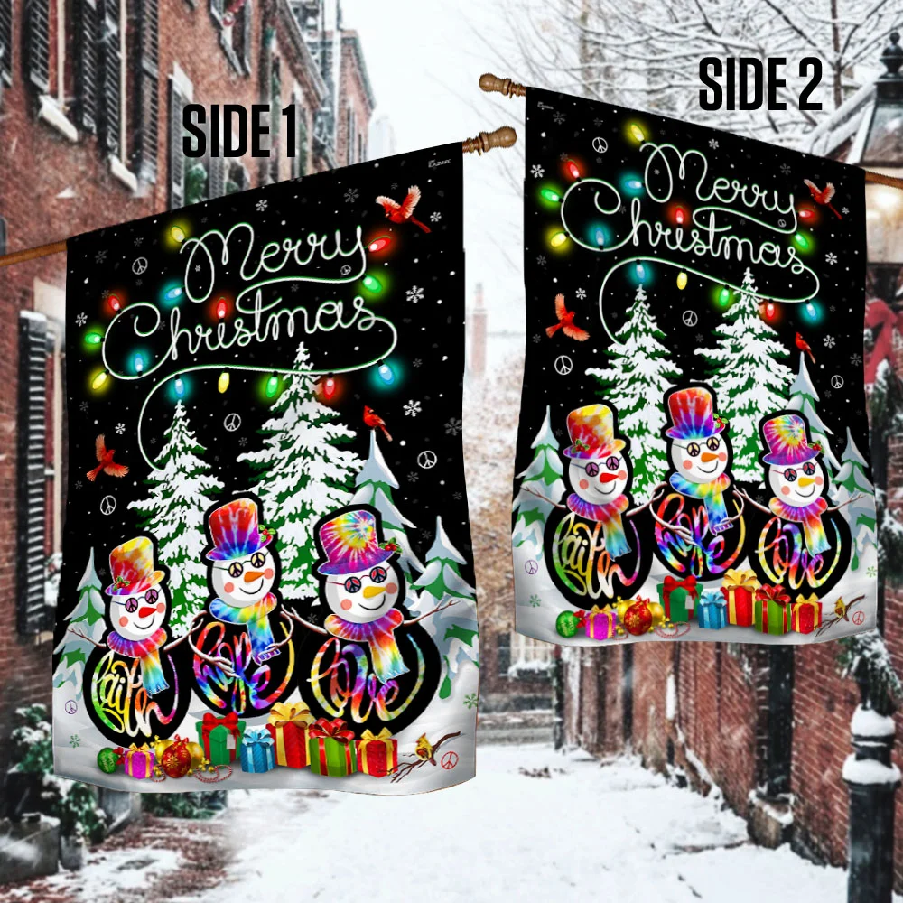 Faith Hope Love Christian Christmas Flag