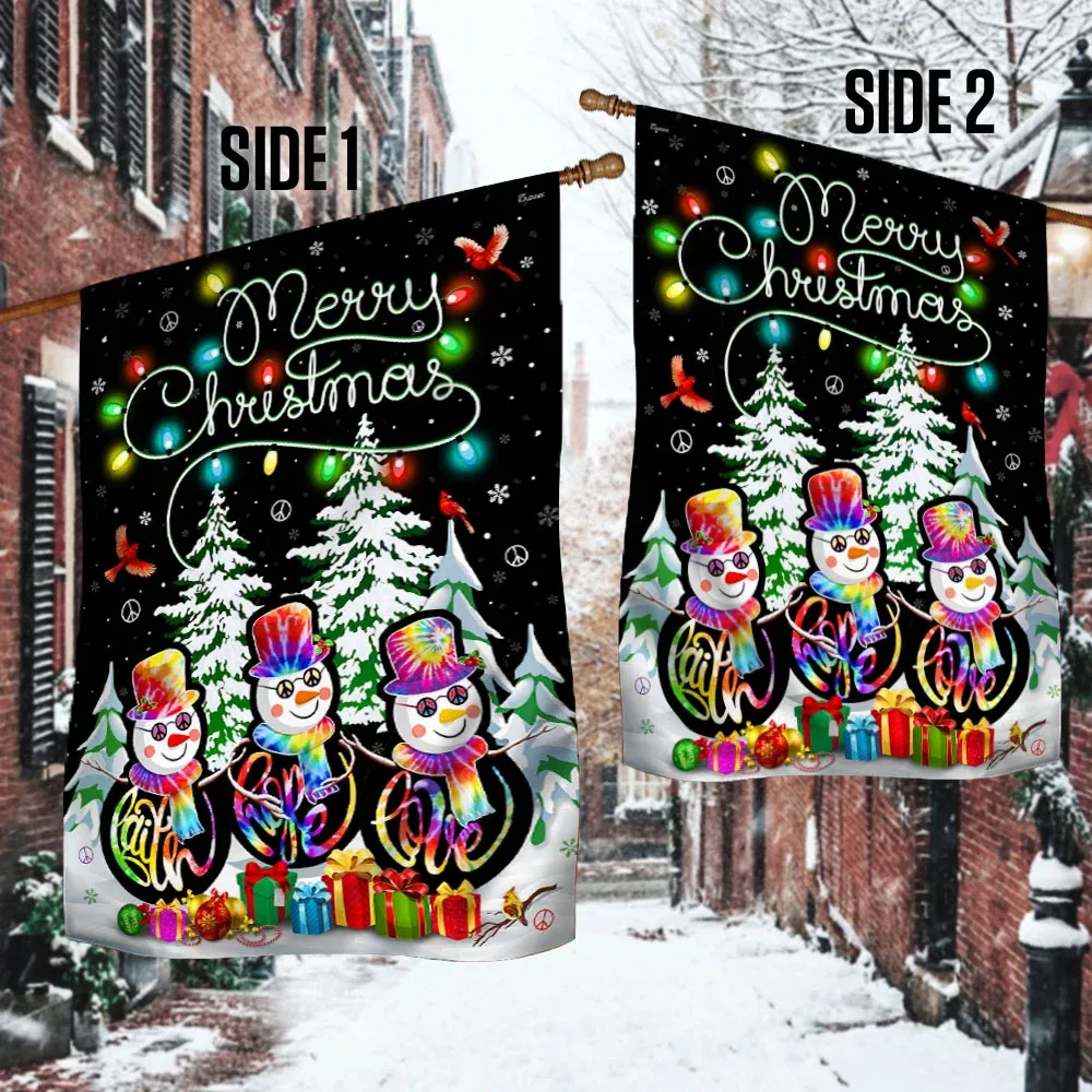 Faith Hope Love Christian Christmas Flag