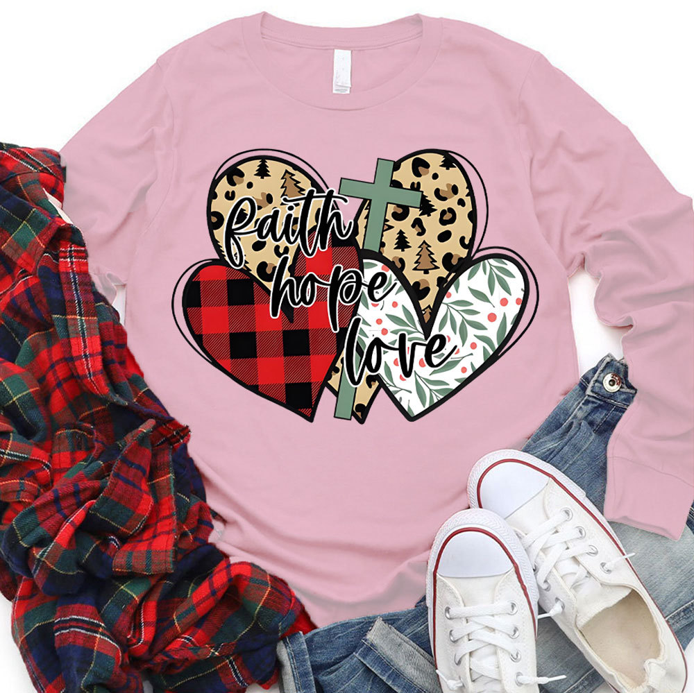 Faith Love Christmas Christian Long Sleeve T-Shirt