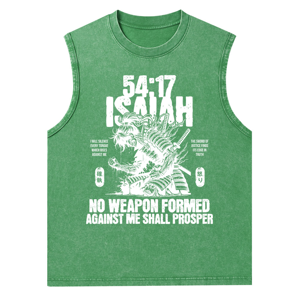 No Weapon Formed Against Me Shall Prosper Christian Washed Tank Top