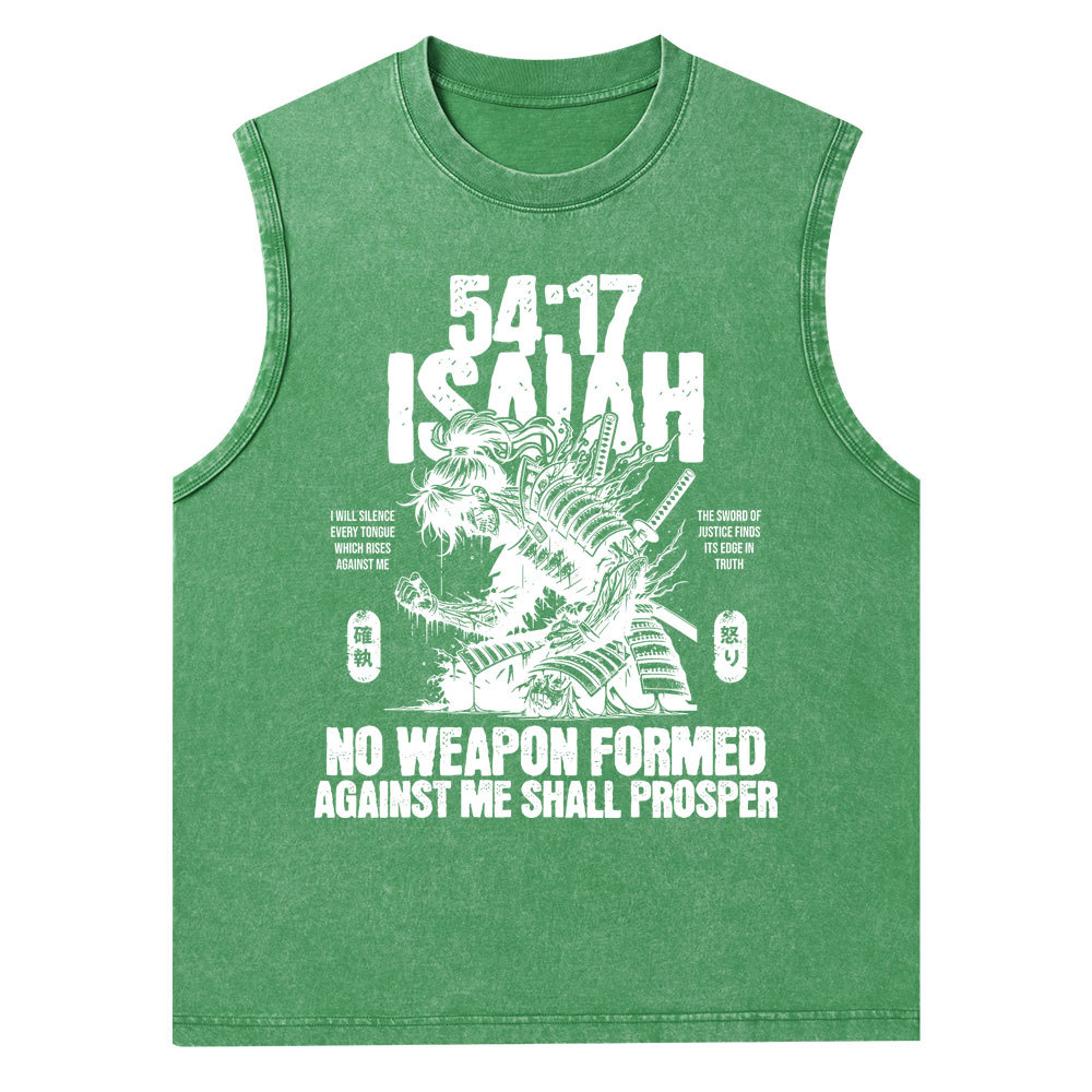 No Weapon Formed Against Me Shall Prosper Christian Washed Tank Top