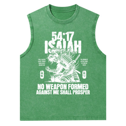 No Weapon Formed Against Me Shall Prosper Christian Washed Tank Top