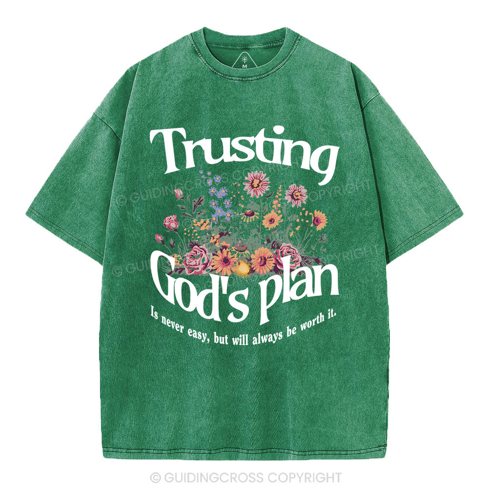 Trusting God's Plan Christian Washed T-Shirt