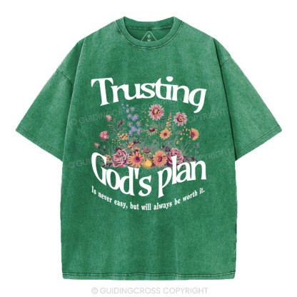 Trusting God's Plan Christian Washed T-Shirt