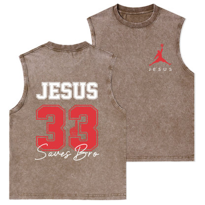 Jesus 33 Christian Washed Tank Top