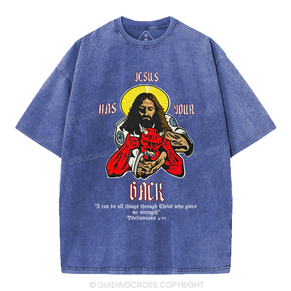 Jesus Has Your Back Christian Washed T-Shirt