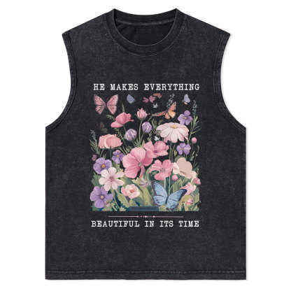 He Makes Everything Beautiful In Its Time Christian Washed Tank Top