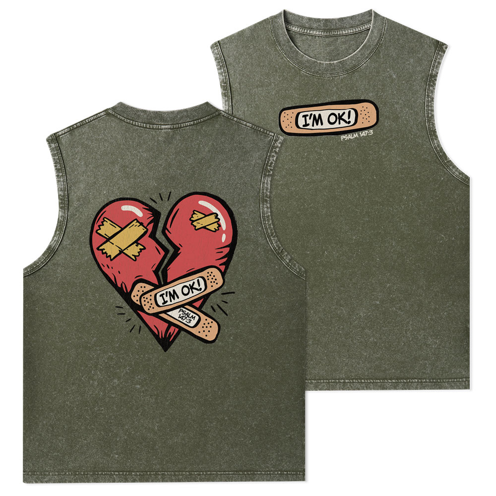 I'm OK Christian Washed Tank Top