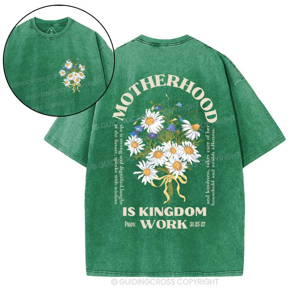 Motherhood Is Kingdom Christian Washed T-Shirt