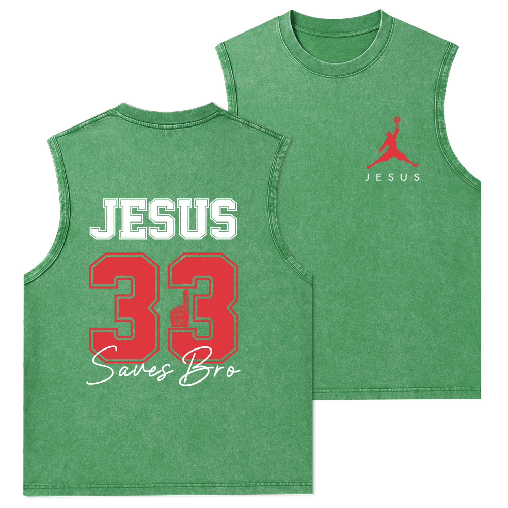 Jesus 33 Christian Washed Tank Top