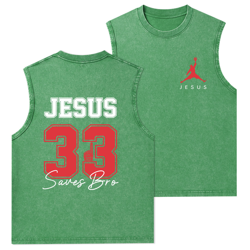 Jesus 33 Christian Washed Tank Top