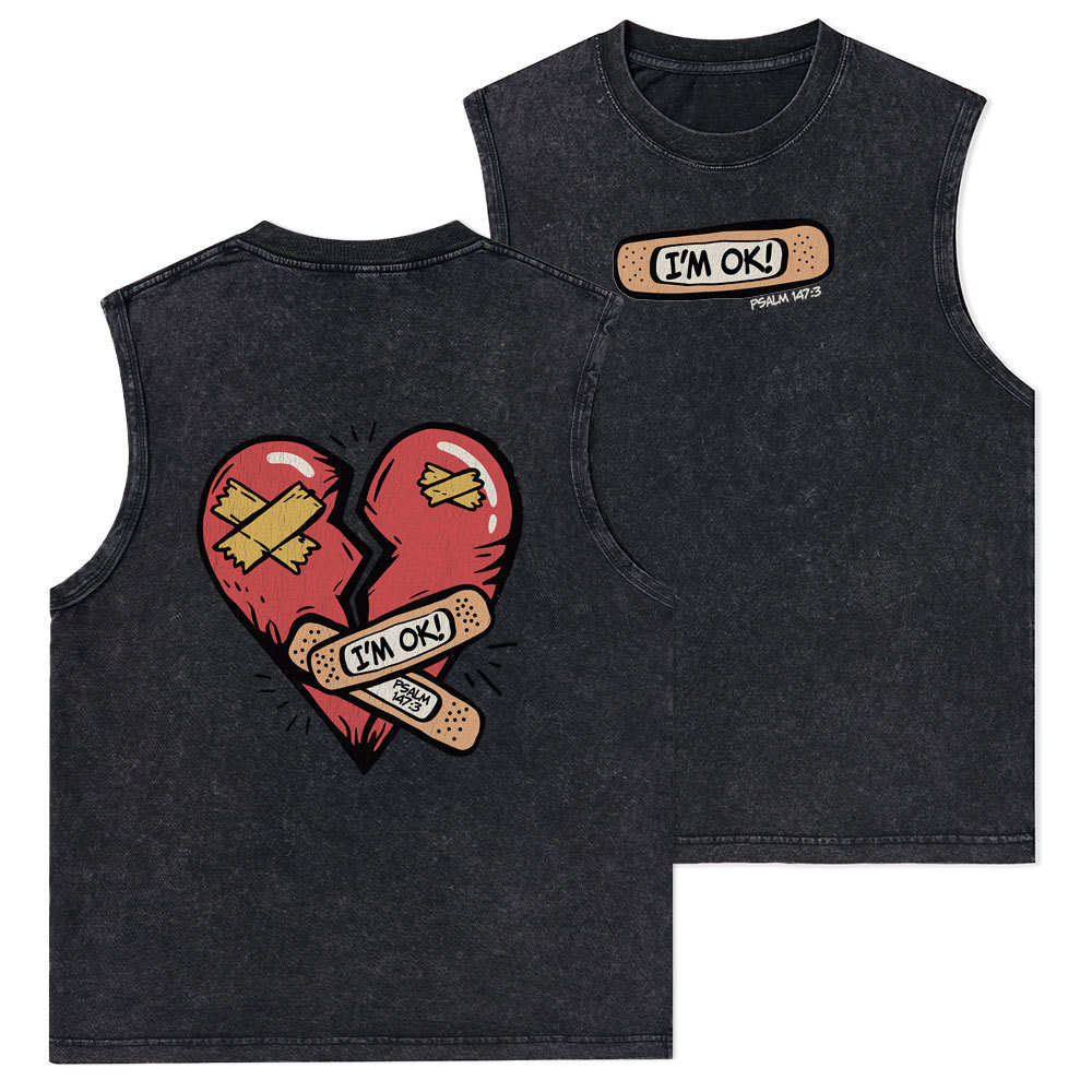 I'm OK Christian Washed Tank Top