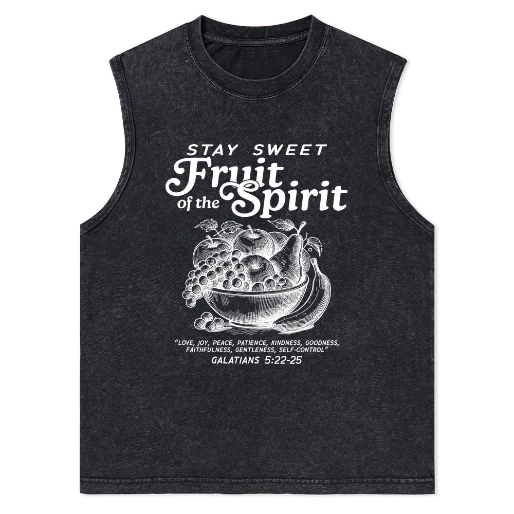 Stay Sweet Fruit Of The Spirit Christian Washed Tank Top