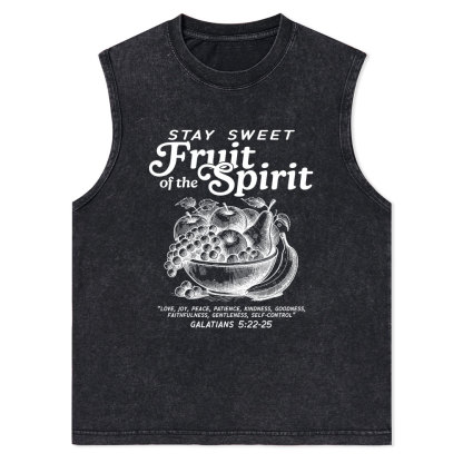 Stay Sweet Fruit Of The Spirit Christian Washed Tank Top