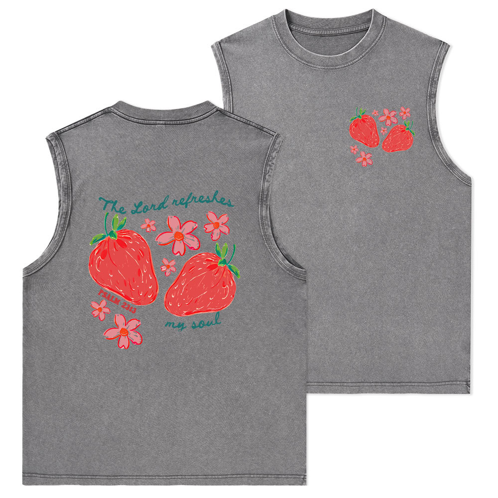 The Lord Refreshes My Soul Christian Washed Tank Top