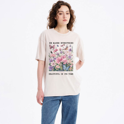 He Makes Everything Beautiful In Its Time Christian Washed T-Shirt