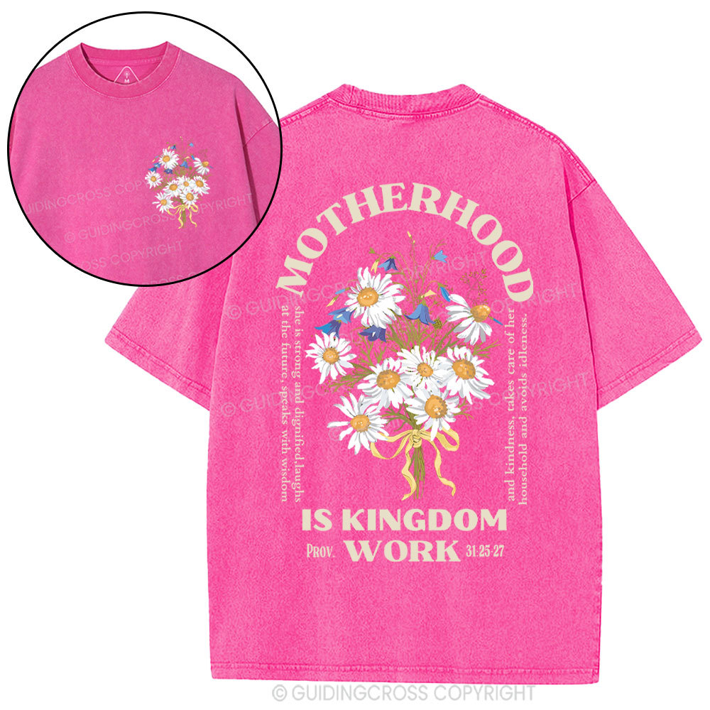 Motherhood Is Kingdom Christian Washed T-Shirt