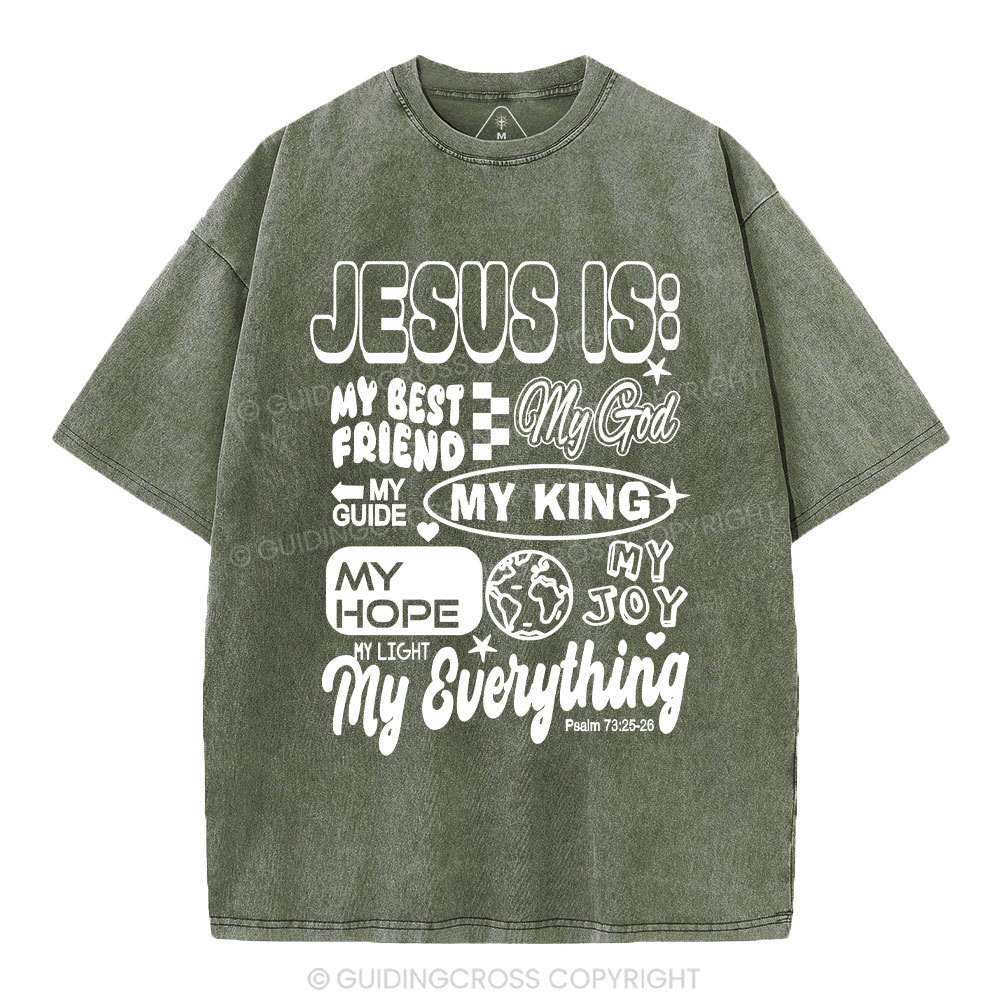 Jesus Is My Best Friend Christian Washed T-Shirt