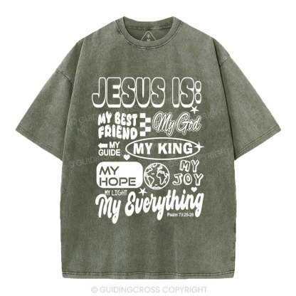 Jesus Is My Best Friend Christian Washed T-Shirt