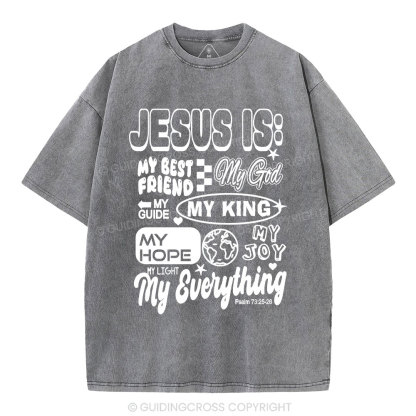 Jesus Is My Best Friend Christian Washed T-Shirt