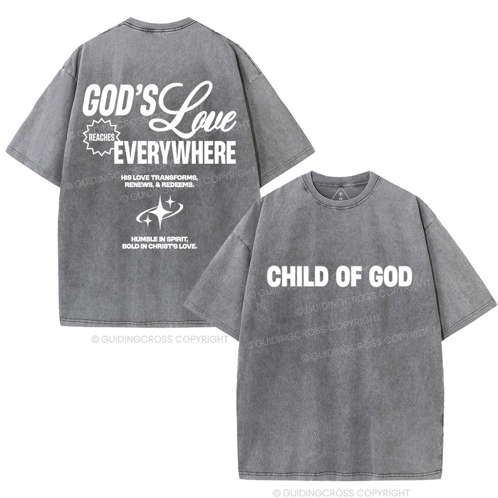 God's Love Reaches Everywhere Christian Washed T-Shirt