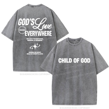 God's Love Reaches Everywhere Christian Washed T-Shirt
