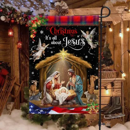 Christmas It’s All About Jesus Flag