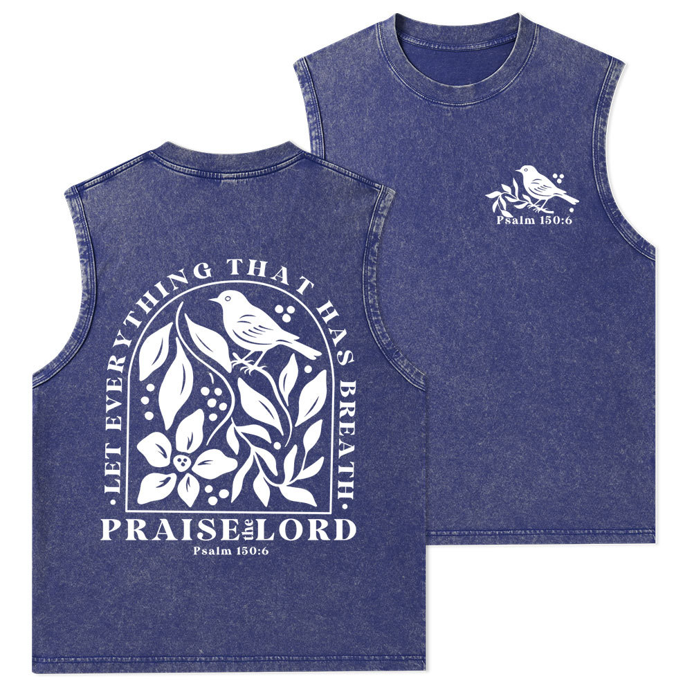 Let Everything That Has Breath Christian Washed Tank Top