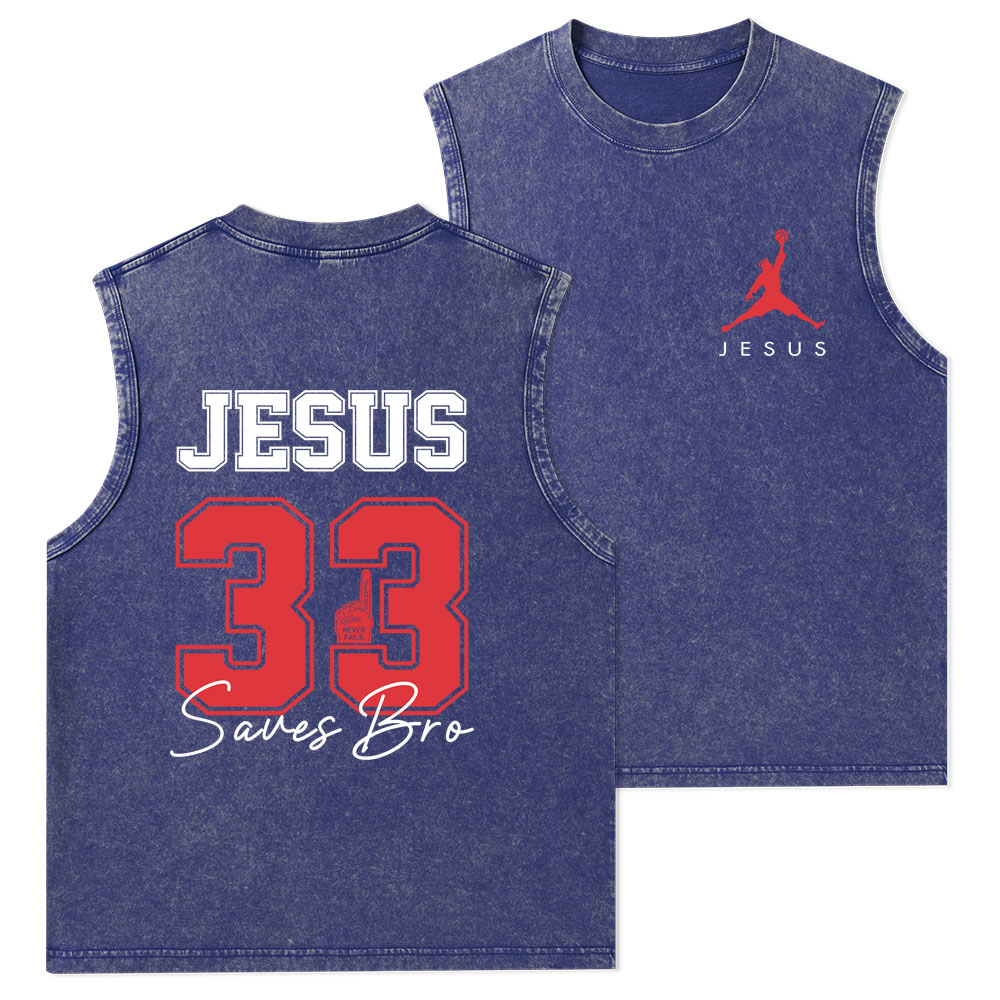 Jesus 33 Christian Washed Tank Top