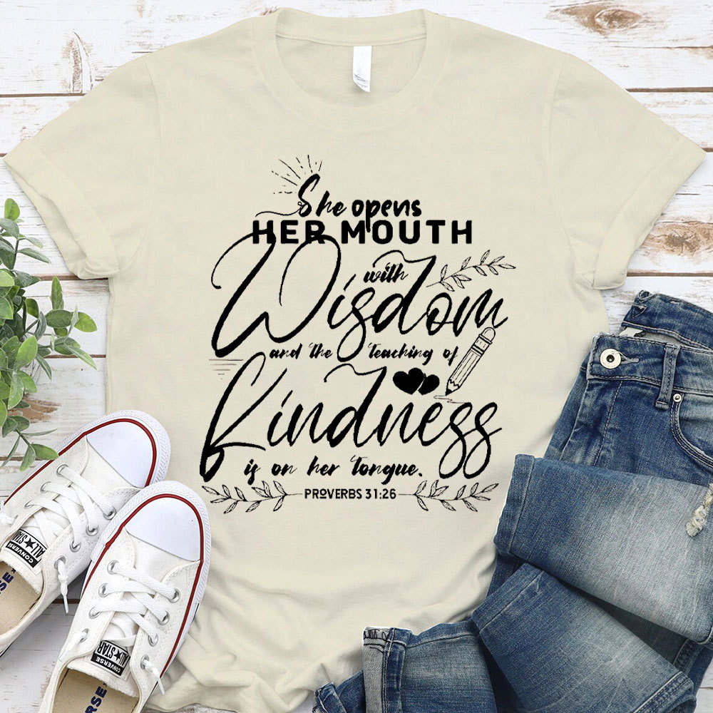 Proverbs 3126 Teacher Christian T-Shirt