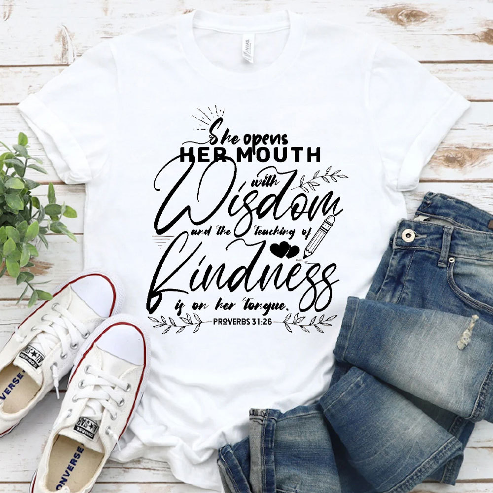 Proverbs 3126 Teacher Christian T-Shirt