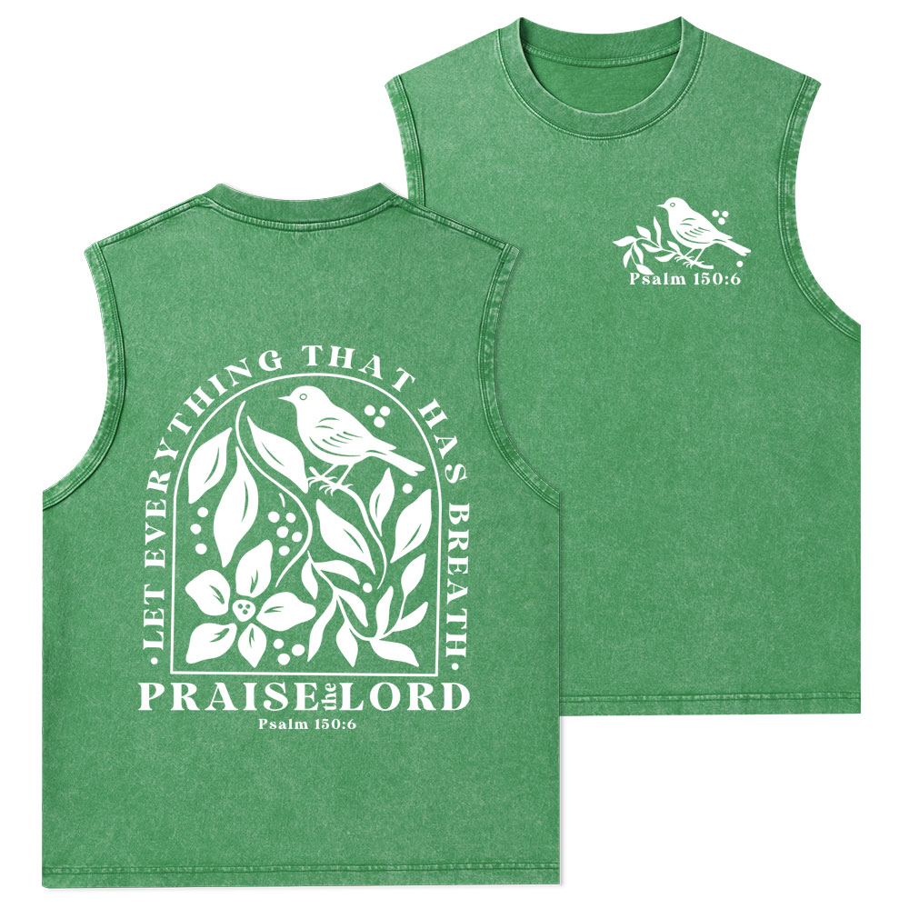 Let Everything That Has Breath Christian Washed Tank Top