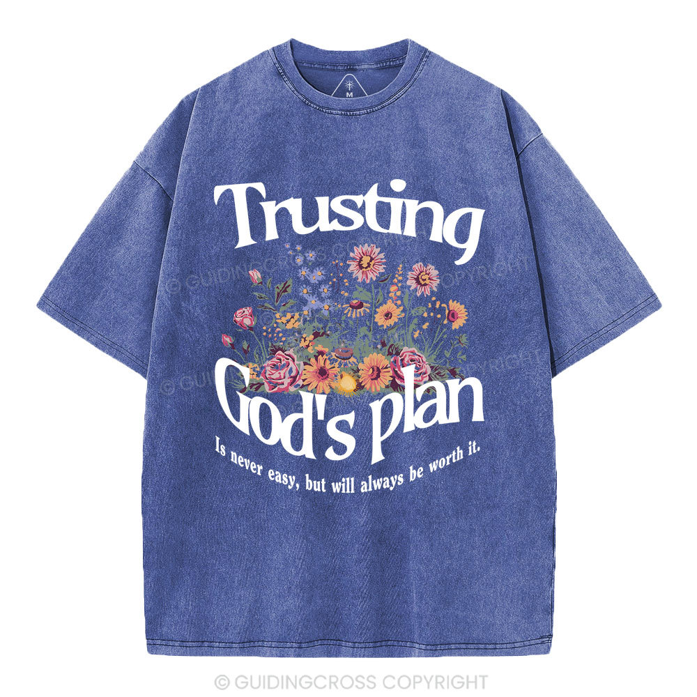 Trusting God's Plan Christian Washed T-Shirt