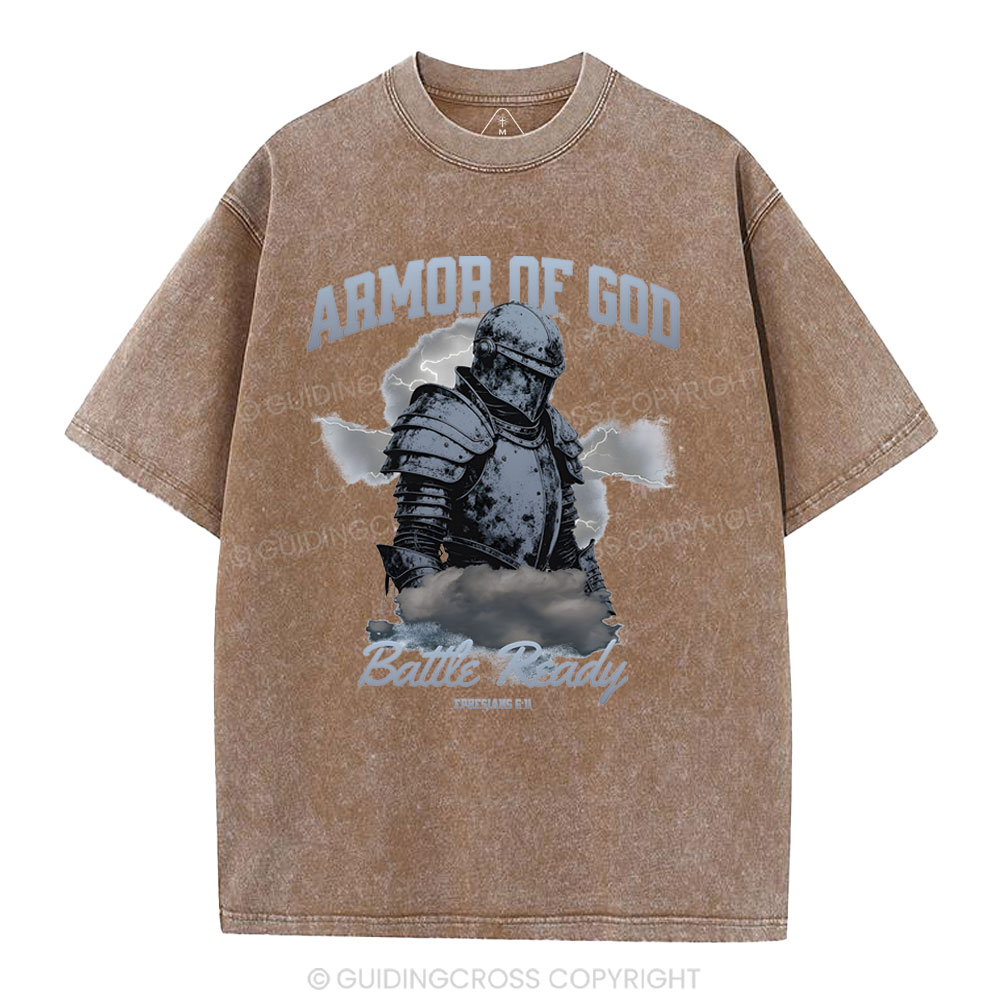 Armor Of God Christian Washed T-Shirt