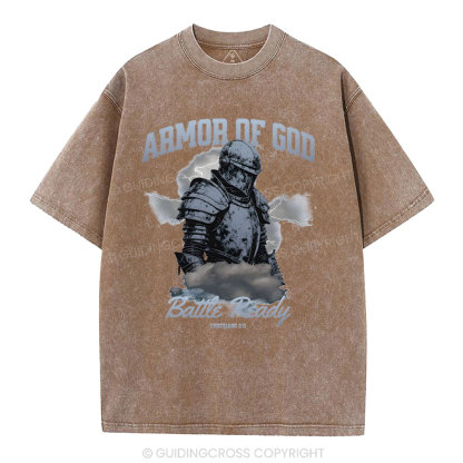 Armor Of God Christian Washed T-Shirt