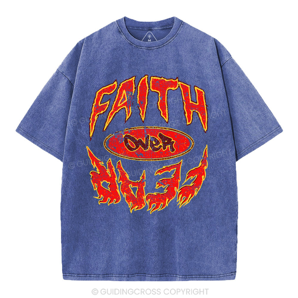 Faith Over Fear Christian Washed T-Shirt