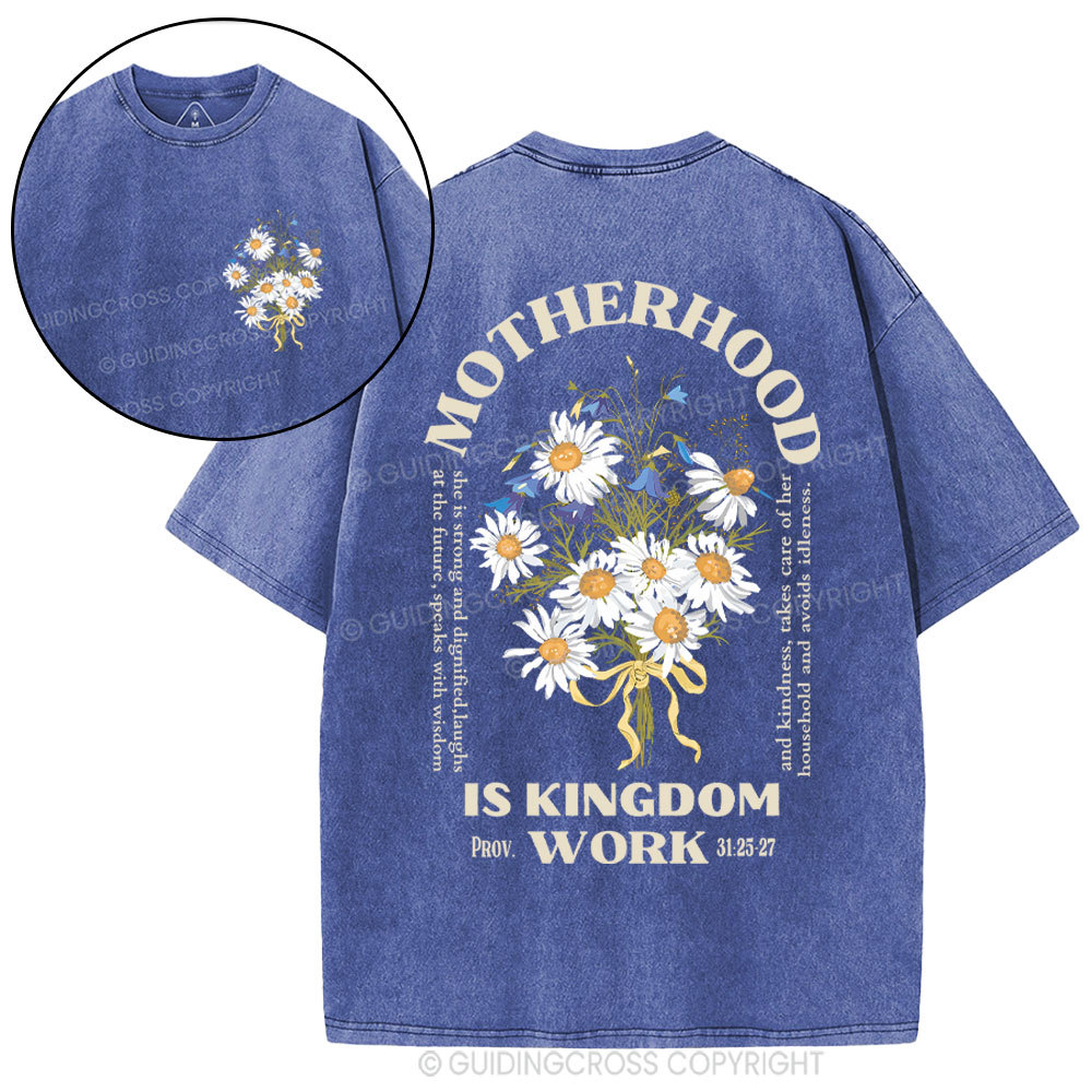 Motherhood Is Kingdom Christian Washed T-Shirt